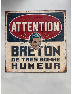 Plaque métal breton bonne humeur